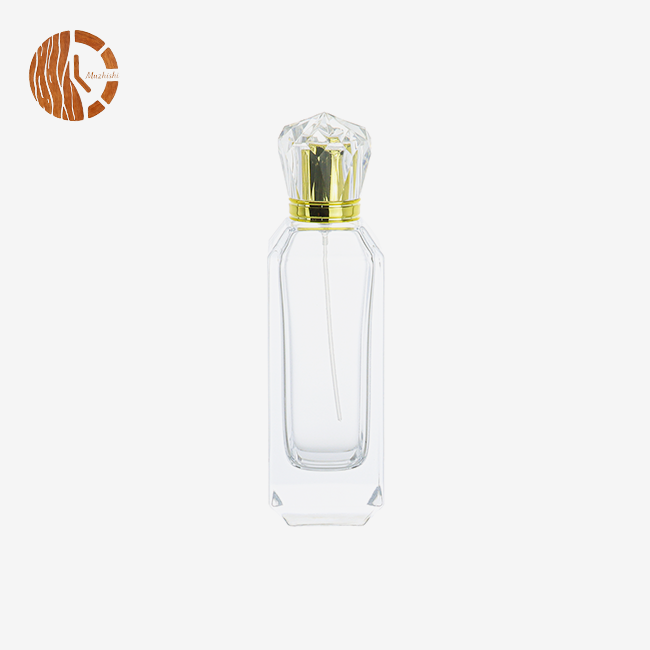 Square Transparent Luxury Spray Glass Perfume Bottle
